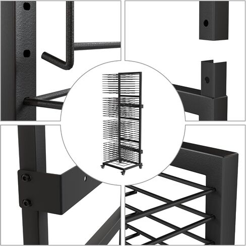 Art Drying Rack with 36 Shelves, Mobile Painting Drying Rack for Classroom, Studio, Wall Mount Canvas Rack Art Storage with 4 Wheels, 17 5/16" W X 15 1/4" D X 55 1/2" H in Saudi Arabia