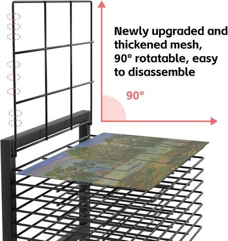 Art Drying Rack with 36 Shelves, Mobile Painting Drying Rack for Classroom, Studio, Wall Mount Canvas Rack Art Storage with 4 Wheels, 17 5/16" W X 15 1/4" D X 55 1/2" H in Saudi Arabia