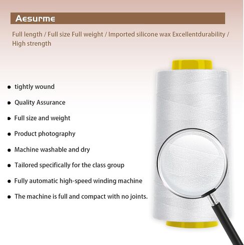 4 Pack Thread for Sewing 3000 Yards White Serger Thread Cones Polyester Thread for Sergers Machine and Overlock Quilting Sewing Machine in Kuwait