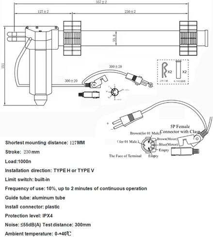 Power Recliner Chair Motor, DC 29V Recliner Motor Actuator Replacement Kit with 1000N Large Thrust 230Mm Adjustable Sofa Chairs Motor for Electric Bed, Electric Sofa in Saudi Arabia