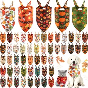 Abbylike 50 Pcs Christmas Plaid Dog Bandanas Bulk Holiday Dog Scarf Bibs Puppy Bandanas Adjustable Washable Kerchief Pet Costume Accessories Grooming Supplies for Small to Large Cats Dogs in Saudi Arabia