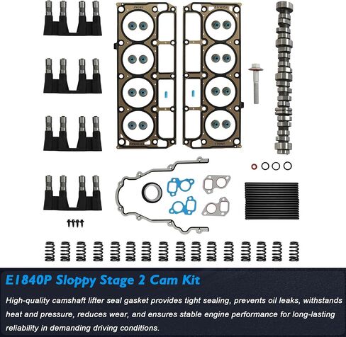 5.3 E1840P Sloppy Stage 2 Cam Kit رافعات/مجموعة حشية رأس الربيع حشية غطاء التوقيت لسيارة شيفروليه أفالانش سيلفرادو تاهو جي إم سي يوكون سييرا 1999-2013 Gen III/IV LS 4.8 6.0 6.2 V8 Vortec Trucks in Kuwait