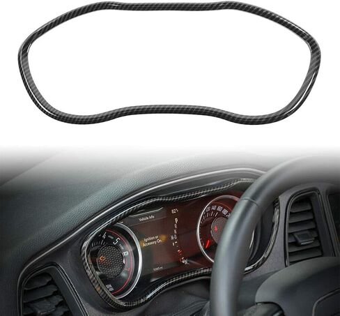 Cnthan7 لوحة القيادة أداة غطاء شريط الكسوة الملحقات الداخلية ل دودج تشالينجر 2015 2016 2017 2018 2019 ألياف الكربون in Kuwait
