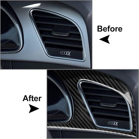 Cnthan7 2 قطعة من ألياف الكربون لوحة القيادة زخارف اللوحات الإطار لوحة الكسوة الملحقات الداخلية لأودي A5 RS5 S5 ، RHD in Kuwait