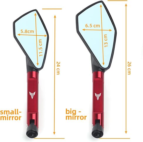 Universal Motorcycle mirror CNC side Rearview Blue Anti-glare Compatible with MT01 MT25 MT03 MT07 MT09 MT10(Blue Big-Mirror) in Saudi Arabia