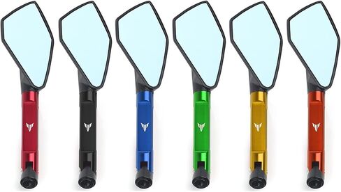 Universal Motorcycle mirror CNC side Rearview Blue Anti-glare Compatible with MT01 MT25 MT03 MT07 MT09 MT10(Blue Big-Mirror) in Saudi Arabia