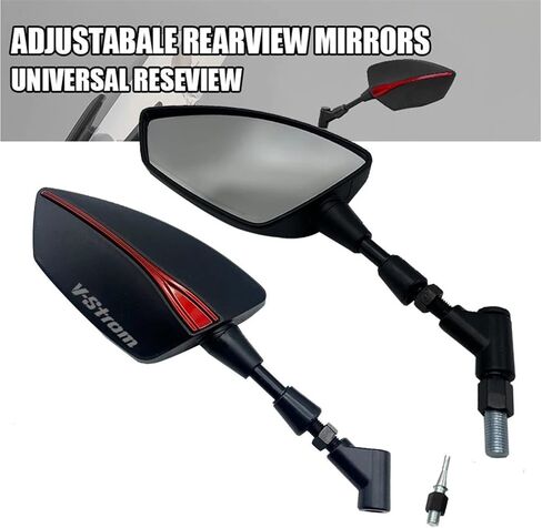 Adjustabale Rearview Rear View Mirrors Side Mirror Compatible with VStrom DL650 V-Strom DL1000 V Strom DL 650 1000 1050 XT DL1050 DE(No Logo Blue) in Saudi Arabia
