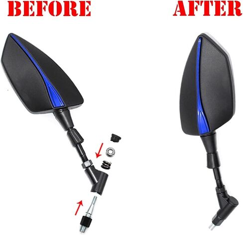Adjustabale Rearview Rear View Mirrors Side Mirror Compatible with VStrom DL650 V-Strom DL1000 V Strom DL 650 1000 1050 XT DL1050 DE(No Logo Blue) in Saudi Arabia