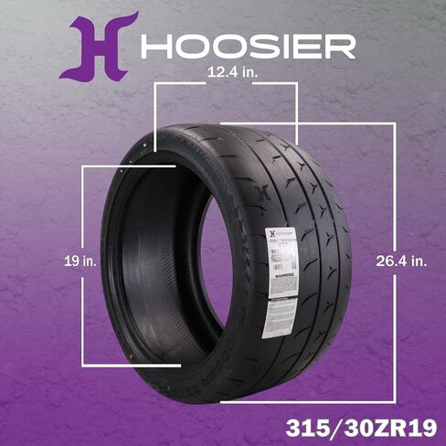 Hoosier TrackAttack Pro Racing Tire 315/30ZR19 104Y XL - High Performance Car Tire Engineered for Track and Street Racing with Hoosier Keychain Made in the USA in Saudi Arabia