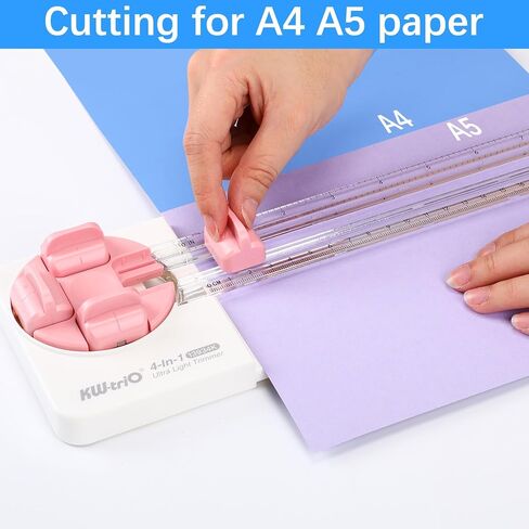 2 Pack 4-in-1 Paper Cutter - Pink & Blue, Multi-Function Scrapbooking Paper Trimmer with Straight, Wave, Perforated & Creasing Blades for Craft Postcards& Cardstock, Postcard, Scrapbook in Saudi Arabia