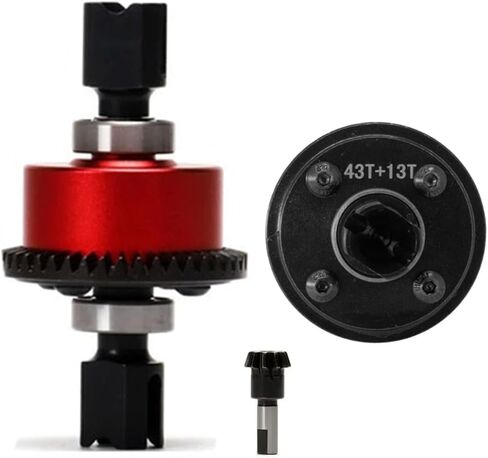 Aluminum Gearbox Case Set HD 6S & 43T 13T Differential Gear Upgrades Part for Arrma 1/7 Fireteam Felony Limitless Infraction Mojave 6s BLX,1/8 Kraton Notorious Outcast Talion Typhon 6s BLX(Red) in Saudi Arabia