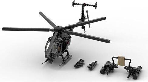 مجموعة مكعبات بناء نموذج طائرة هليكوبتر MH-6 ليتل بيرد، نموذج طائرة هليكوبتر عسكرية للبناء والعرض، مجموعة بناء طائرة عسكرية، هدية مثالية للطائرة للبالغين، 595 قطعة in Saudi Arabia