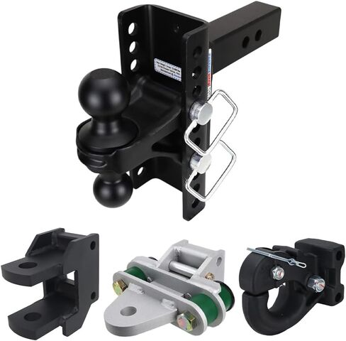 Shocker XR Series Adjustable Hitch Deluxe Farm Mount Towing Kit - Fits 2" Hitch 8 Hole - Has Chrome 2 & 2-5/16" Balls, Pintle, Drawbar & Clevis in Saudi Arabia
