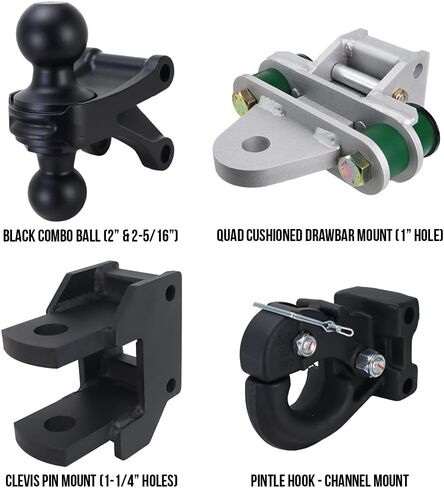 Shocker XR Series Adjustable Hitch Deluxe Farm Mount Towing Kit - Fits 2" Hitch 8 Hole - Has Chrome 2 & 2-5/16" Balls, Pintle, Drawbar & Clevis in Saudi Arabia