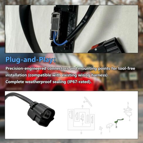 22862011 مفتاح تحرير فتحة صندوق السيارة متوافق مع 2010-2017 Chevy Equinox & GMC Terrain، استبدال زر الباب الخلفي، OEM Fit Plug & Play in Saudi Arabia
