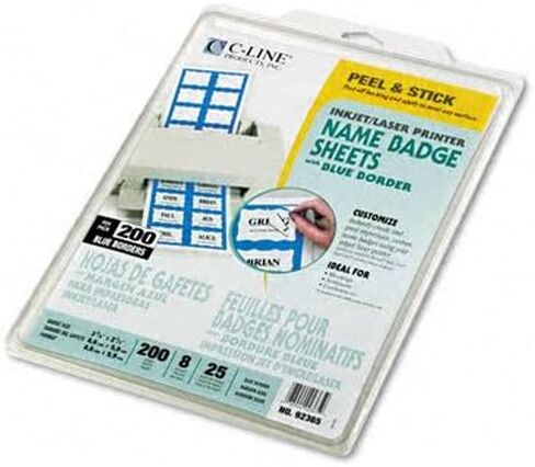 C-Line Self-Adhesive Name Badges Border-Style 2 x 3 3/8 Blue 200 Per Box in Saudi Arabia