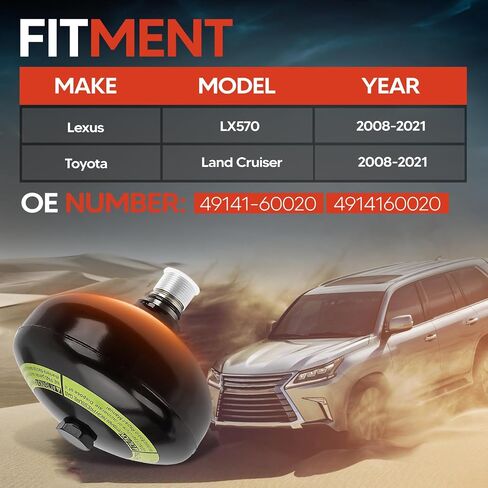 تراكم التعليق الخلفي متوافق مع تويوتا لاند كروزر ولكزس LX570، 2008-2021، جانب السائق والراكب، استبدل OE 49151-60020، 4915160020 in Saudi Arabia