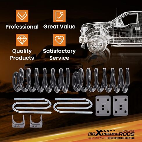 maXpeedingrods 3" Front & 5" Rear Lowering Kit for Ford F100 F150 2WD 1980-1996, Front Drop Coil Spring, Axle Flip Kit in Saudi Arabia