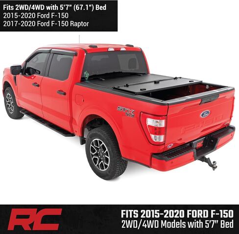 Rough Country Hard Flip Up Bed Cover for 2015-2020 Ford F-150 | 5'7" - 49220550 in Saudi Arabia