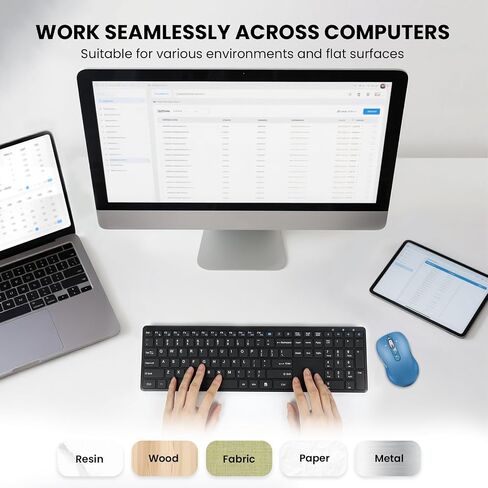 INFINMIND Bluetooth Wireless Mouse for Laptop,USB+BT×2,USB-C Charging,Quiet Multi Device Mouse,Metal 4-Way Super Scrolling,± 3200 DPI,9 Buttons,Ergo Computer Cordless Mice,for iPad/Tablet/Mac/PC/Phone in Saudi Arabia