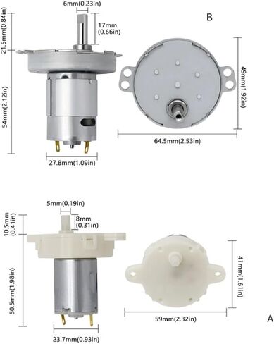 JS50/280 Metal Gear Motor, Quiet External Reduction Gearbox, Compact Design for Educational Projects, DIY Applications, Limited Space Installation in Saudi Arabia