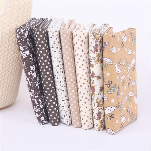 7Pcs 9.8" x 9.8" Cotton Fabric Bundles for Quilting,Different Patterns Printed Design Patchwork Quilting Fabric Bundles for DIY Sewing Crafts in Saudi Arabia