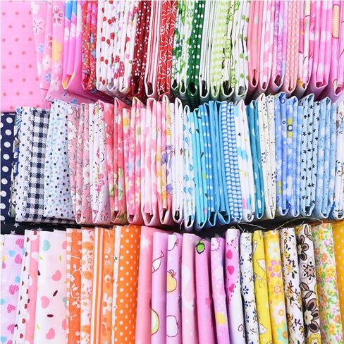 7Pcs 9.8" x 9.8" Cotton Fabric Bundles for Quilting,Different Patterns Printed Design Patchwork Quilting Fabric Bundles for DIY Sewing Crafts in Saudi Arabia