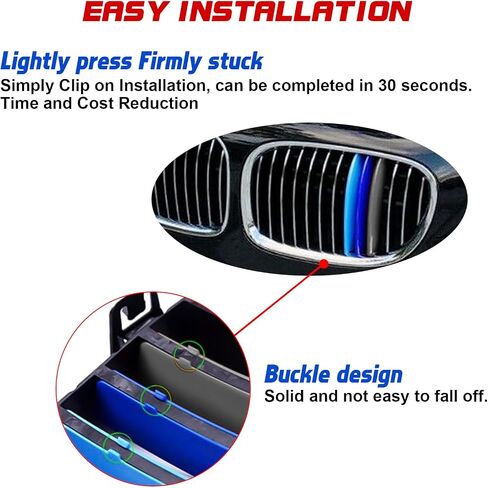 x xotic tech شرائط زخرفية ثلاثية الألوان من xotic tech، شبكات أمامية في المنتصف متوافقة مع BMW 7 Series F01/F02 2009-2012 740i 740Li 750i 750Li Standard Grill (13 قضبان شعاع) in Saudi Arabia