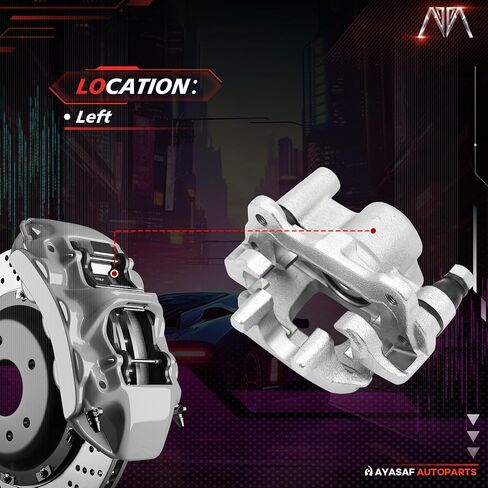 MAYASAF 19B2950 Rear Left Driver Side Disc Brake Caliper for Scion TC 2005-2010, with Mounting Bracket & Metal Piston in Saudi Arabia
