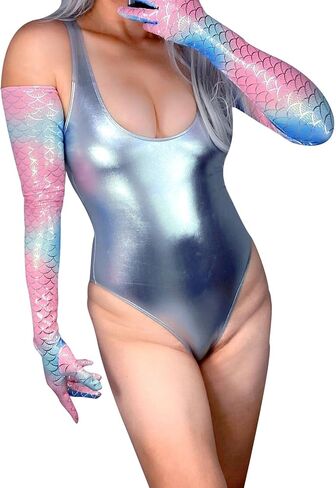 قفازات DooWay المعدنية طويلة جدًا، قفازات لامعة طويلة للغاية، قفازات سائلة تعمل باللمس، قفازات حفلات الهالوين ونادي الأوبرا in Kuwait