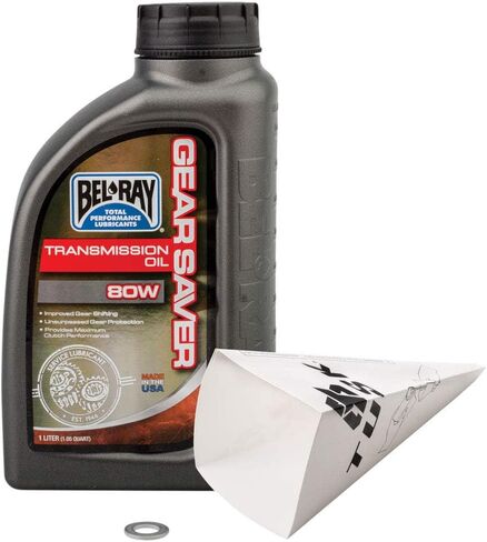 TUSK 2-Stroke Transmission Oil Change Kit Compatible with Bel-Ray Gear Saver 80W for Kawasaki KX500 1983-2004 in Saudi Arabia