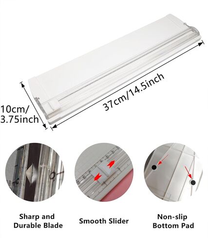 Portable A5 Paper Cutter,10.6Inch Titanium Straight Paper Trimmer with Security Blade and Foldable Ruler,Scrapbook Paper Cutters for Cardstock Coupon,Label,Christmas and Birthday Gifts(1PC,Pink) in Saudi Arabia