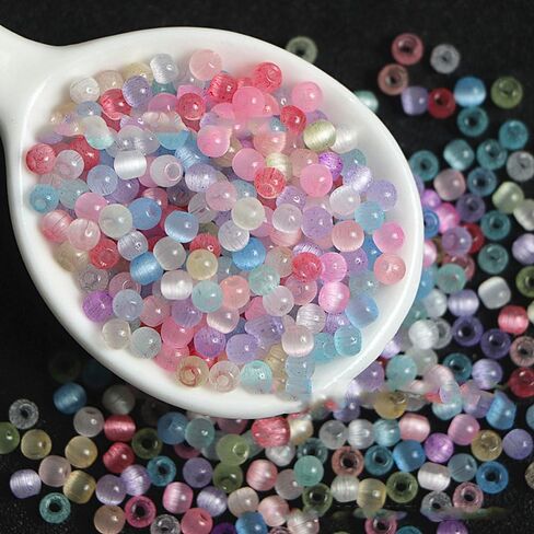 130pcs/pack Colorful Loose Beads 4mm Cat Eye Beads for Handmade DIY Necklaces and Bracelets Jewelry Making Beaded Accessories in Saudi Arabia
