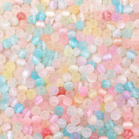 130pcs/pack Colorful Loose Beads 4mm Cat Eye Beads for Handmade DIY Necklaces and Bracelets Jewelry Making Beaded Accessories in Saudi Arabia