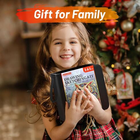 141 قطعة من لوازم الرسم الفنية برو ماكس، أقلام رسم مع دفتر رسم، كتاب تلوين، ألوان مائية فحمي جرافيت ملونة وأقلام رصاص معدنية، لوازم الرسم هدايا للفنانين البالغين والأطفال in Kuwait