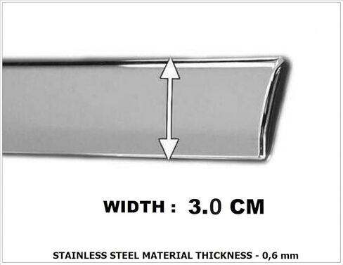 MELEXI Chrome Side Door MOLDING 4 Door S.Steel Compatible with Ford Edge 2015 Onwards in Saudi Arabia