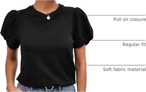 تي شيرت نسائي صيفي قصير الأكمام منتفخ ورقبة دائرية من SweatyRocks in Kuwait