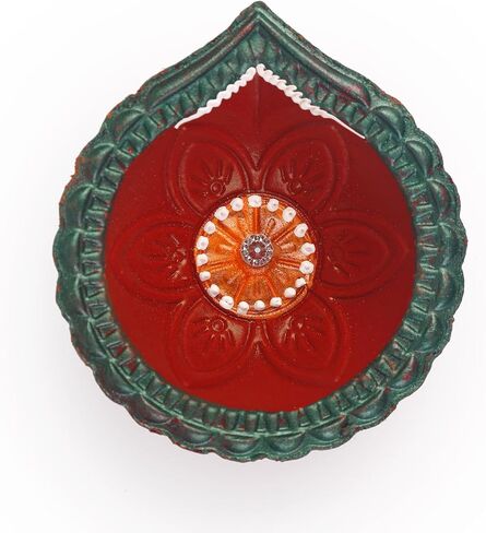 Handmade Terracoaat Set of 12 Multicolor Clay Diya for Diwali/Navratri Decorations Oil Lamp Diwali Clay Diya Tea Light Holder Indian Decor Festival Gifts Puja Items in Saudi Arabia