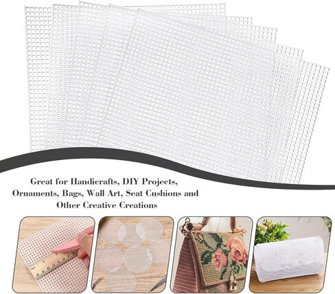 20 Pieces 7 Count Plastic Mesh Canvas Sheets, 8 x 12 Inch Plastic Canvas, Acrylic Yarn Crafting, Knit Crochet Projects and Make Dividers in Saudi Arabia