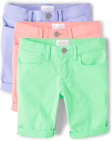 The Children's Place Girls' Sold Skimmer Shorts, Aqua/Pink/Yellow/Orange Brights 4-Pack, 4 in Saudi Arabia