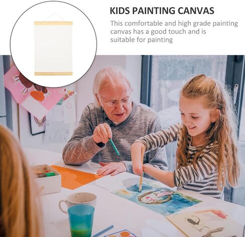 FAVOMOTO Ornament Frame White Blank Cotton Canvas Panels 3Pcs Wooden Framed Artist Canvas Board with Hanging Rope DIY Arts Accessory for Painting Acrylic Pouring Oil Paint Ornament Frames in Saudi Arabia