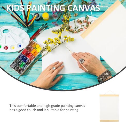 FAVOMOTO Ornament Frame White Blank Cotton Canvas Panels 3Pcs Wooden Framed Artist Canvas Board with Hanging Rope DIY Arts Accessory for Painting Acrylic Pouring Oil Paint Ornament Frames in Saudi Arabia