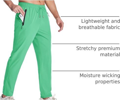 MAGCOMSEN Hiking Pants for Men Lightweight Workout Pants with Pockets Quick Dry Jogging Pants Gym in Kuwait