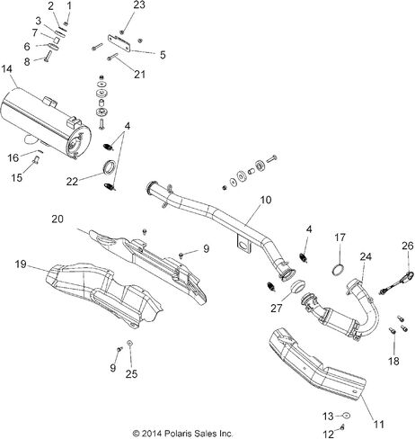 بولاريس 5257785 SHIELD-EXHAUST OUTER FRAME MNT Sportsman 570 in Kuwait
