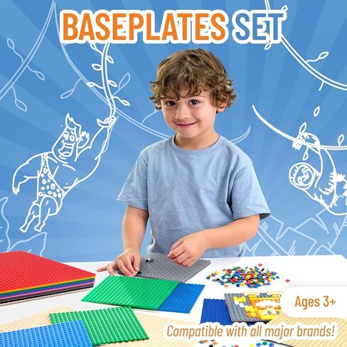 Strictly Briks Stackable Baseplates - 12 Pack 10"x10", 32x32 Studs, Compatible with Lego for Building City Scenes, Foundabtion, Displays Bricks on Play Table, Kids, Nature in Saudi Arabia