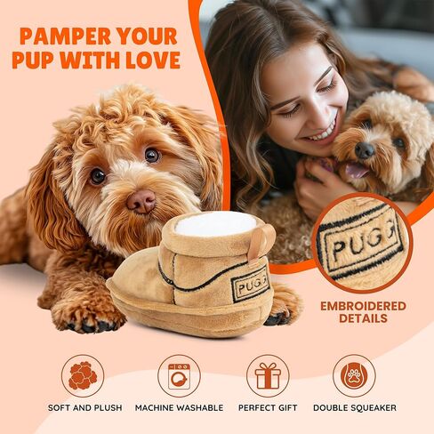 Muttzie Pawda Handbag Dog Toy - Cute Durable Parody Plush Designer Dog Toys with Squeaker for Fun Safe Play for All Breeds & Sizes in Saudi Arabia