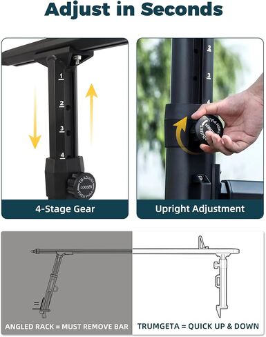 Truck Bed Rack Fit for Toyota Tacoma & Jeep Gladiator with Bed Rails 900 LBS Load Adjustable Height 19"-25" Aluminum Ladder Rack with Side Bars in Saudi Arabia