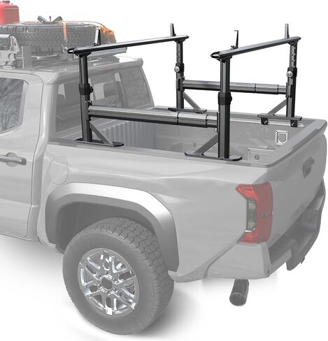 Truck Bed Rack Fit for Toyota Tacoma & Jeep Gladiator with Bed Rails 900 LBS Load Adjustable Height 19"-25" Aluminum Ladder Rack with Side Bars in Saudi Arabia