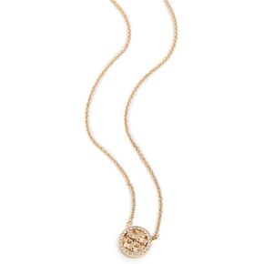 Tory Burch Crystal Logo Delicate Necklace Tory Gold/Crystal One Size in Saudi Arabia