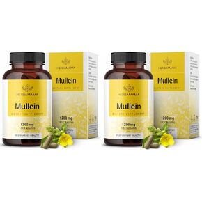 كبسولات أوراق مولين من هيرباماما - 1200 ملجم من مستخلص أوراق مولين لدعم التخلص من سموم الرئة - مكمل نباتي وغير معدّل وراثيًا لتنظيف الرئة التنفسي in Kuwait